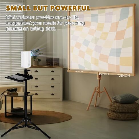 مجموعة صنع اللف من Pllieay، تتضمن جهاز عرض صغير مع حامل ثلاثي القوائم وصينية، وقماش اللف مع أقلام تحديد، وجهاز عرض محمول 1080 بكسل للتلمع، متوافق مع TF، USB، الكمبيوتر المحمول، Ios وهواتف Android in Kuwait