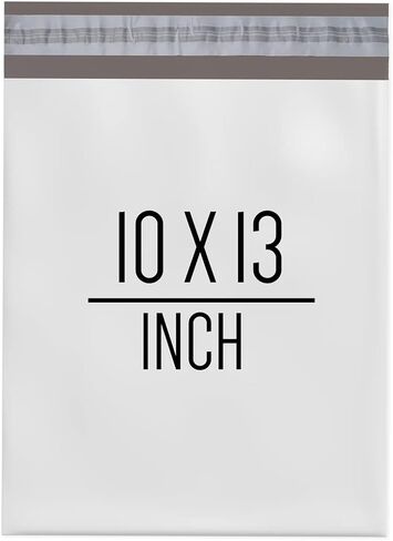 100 Pack Polymailer, 65 Mic (2.65 Mil), 10 x 13, White, Thick Durable, Waterproof Self-Sealing Shipping Bags and Envelopes, Made in Korea in Saudi Arabia