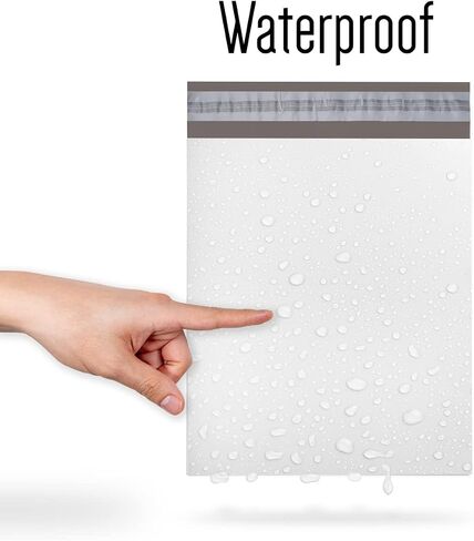 100 Pack Polymailer, 65 Mic (2.65 Mil), 10 x 13, White, Thick Durable, Waterproof Self-Sealing Shipping Bags and Envelopes, Made in Korea in Saudi Arabia