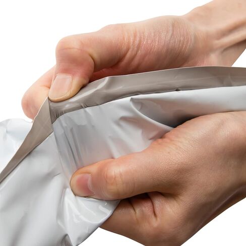 100 Pack Polymailer, 65 Mic (2.65 Mil), 10 x 13, White, Thick Durable, Waterproof Self-Sealing Shipping Bags and Envelopes, Made in Korea in Saudi Arabia
