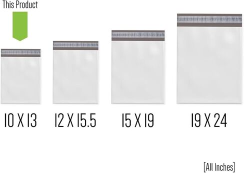 100 Pack Polymailer, 65 Mic (2.65 Mil), 10 x 13, White, Thick Durable, Waterproof Self-Sealing Shipping Bags and Envelopes, Made in Korea in Saudi Arabia