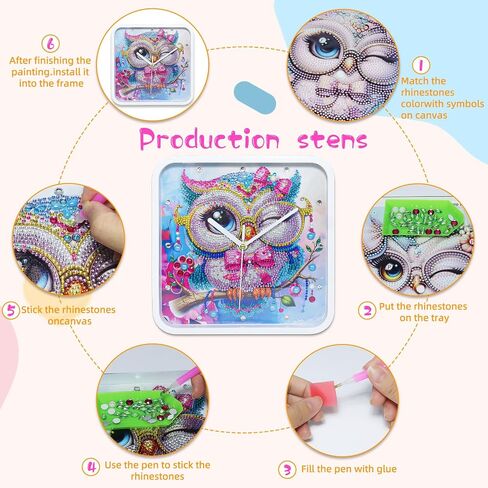 DIY Diamond Art Kits for Adults Santa Claus Wall Clock for Home Decor & Gift, Diamond Painting Clocks Fun Crafting Hobby for Women - 8.7x8.7 Inches in Saudi Arabia