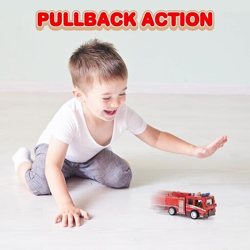 ArtCreativity 3D Puzzle Car Toy (Fire Truck) - Wooden Car Building Kit for Kids - STEM Wood Building Kit with Pullback Mechanism - Wooden Puzzle Model Car Kit - STEM Projects for Teens in Saudi Arabia