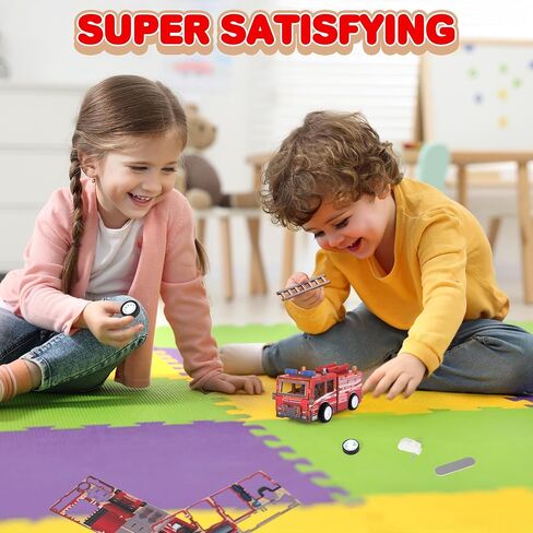 ArtCreativity 3D Puzzle Car Toy (Fire Truck) - Wooden Car Building Kit for Kids - STEM Wood Building Kit with Pullback Mechanism - Wooden Puzzle Model Car Kit - STEM Projects for Teens in Saudi Arabia