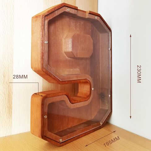 بنك خشبي رقم 9 على شكل خنزير للأطفال والأولاد والبنات، صندوق توفير المال مع تصميم مقصوص للعملات المعدنية للأطفال، هدية إبداعية للأطفال in Kuwait