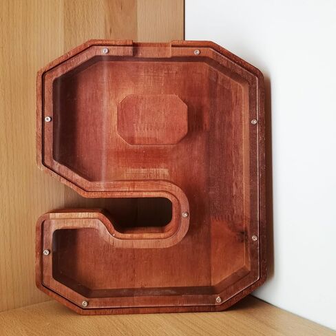 بنك خشبي رقم 9 على شكل خنزير للأطفال والأولاد والبنات، صندوق توفير المال مع تصميم مقصوص للعملات المعدنية للأطفال، هدية إبداعية للأطفال in Kuwait