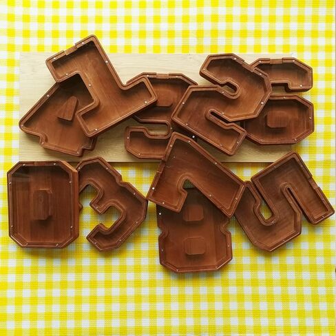 بنك خشبي رقم 9 على شكل خنزير للأطفال والأولاد والبنات، صندوق توفير المال مع تصميم مقصوص للعملات المعدنية للأطفال، هدية إبداعية للأطفال in Kuwait