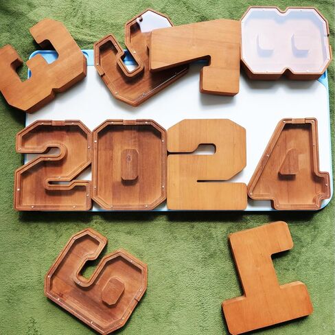 بنك خشبي رقم 9 على شكل خنزير للأطفال والأولاد والبنات، صندوق توفير المال مع تصميم مقصوص للعملات المعدنية للأطفال، هدية إبداعية للأطفال in Kuwait