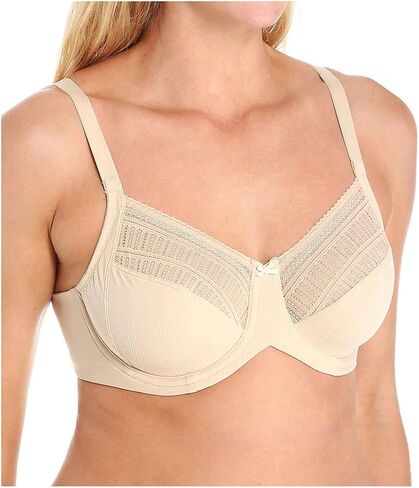 Lilyette womens Enchantment Lace Minimizer Underwire Bra, Black/Latte, 34D in Kuwait