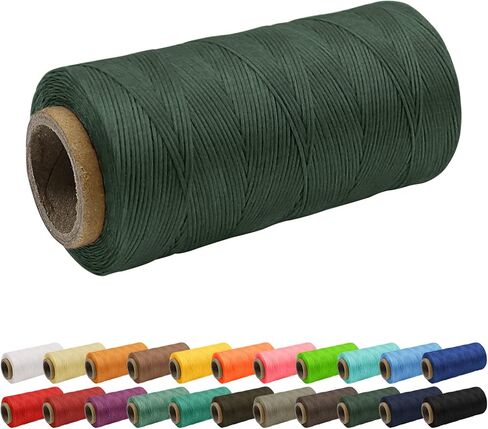 JeogYong 1mm Waxed Thread, 284 Yards 150D Flat Leather Sewing Thread, Hand Sewing Thread Waxed Cord for Leather Craft, Bookbinding, Shoes Repairing (White) in Kuwait