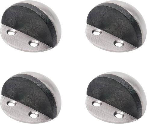 سدادات باب Antrader، سدادات باب لاصقة من الفولاذ المقاوم للصدأ نصف قبة، سدادات باب لاصقة 3M، واقي حائط بدون حفر، توقف باب مطاطي للمنزل والفندق، حزمة من 4 in Kuwait