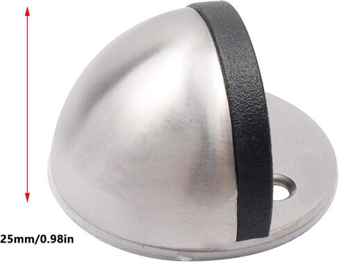 سدادات باب Antrader، سدادات باب لاصقة من الفولاذ المقاوم للصدأ نصف قبة، سدادات باب لاصقة 3M، واقي حائط بدون حفر، توقف باب مطاطي للمنزل والفندق، حزمة من 4 in Kuwait