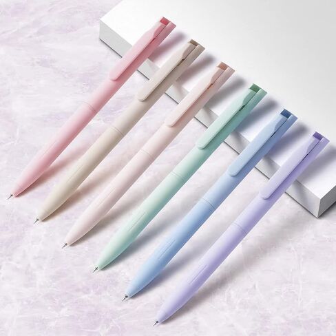 Colored Gel Pens for Note Taking, 6PCS Pastel Gel Pens Colored Ink Quick Dry & No Smear, Retractable Cute Pen Fine Point 0.5mm for Journaling, Aesthetic Gel Ink Pen Smooth Writing Stationery in Saudi Arabia