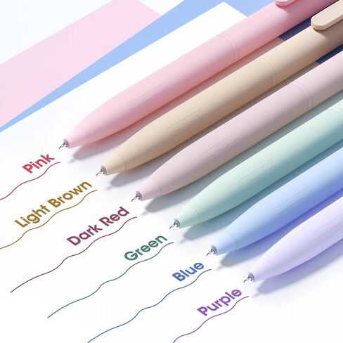 Colored Gel Pens for Note Taking, 6PCS Pastel Gel Pens Colored Ink Quick Dry & No Smear, Retractable Cute Pen Fine Point 0.5mm for Journaling, Aesthetic Gel Ink Pen Smooth Writing Stationery in Saudi Arabia