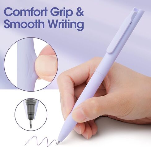 Colored Gel Pens for Note Taking, 6PCS Pastel Gel Pens Colored Ink Quick Dry & No Smear, Retractable Cute Pen Fine Point 0.5mm for Journaling, Aesthetic Gel Ink Pen Smooth Writing Stationery in Saudi Arabia