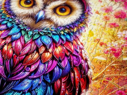 1000 Pieces Jigsaw Puzzle for Adults – Matte Finish, Soft Touch, Sturdy and Unique Pieces, Tight Fit, Vivid Colors, Missing Pieces Service – Magical Owl in Floral Fantasy Illustration by ENJOY Puzzle in Kuwait