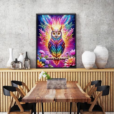 1000 Pieces Jigsaw Puzzle for Adults – Matte Finish, Soft Touch, Sturdy and Unique Pieces, Tight Fit, Vivid Colors, Missing Pieces Service – Magical Owl in Floral Fantasy Illustration by ENJOY Puzzle in Kuwait