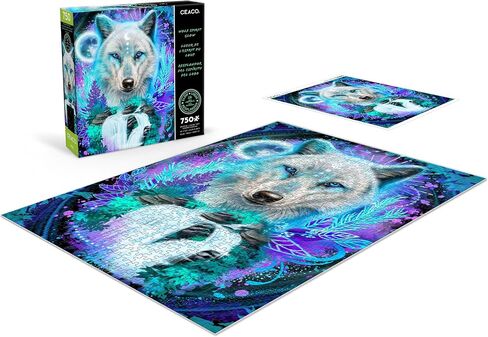 Ceaco - Glow in The Dark - Wolf Spirit Glow - 750 Piece Jigsaw Puzzle in Saudi Arabia