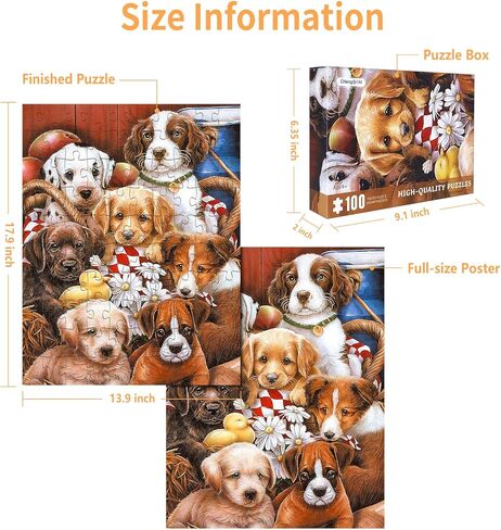 100 Piece Puzzles for Kids Dog Puzzle 100 Piece Puzzles for Adults Puppy Group Photo Puzzles 100 Pieces for Adults, 100 Piece Puzzles for Seniors, Kids Puzzles 100 Piece Dogs Selfie 100 Piece Puzzle in Kuwait