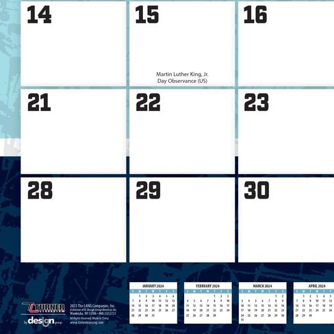 TURNER SPORTS Seattle Kraken 2024 22X17 Desk Calendar (24998061587) in Saudi Arabia
