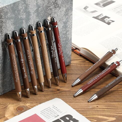 20 Pcs Christmas Employee Appreciation Gifts Bulk Inspirational Bamboo Pen Affirmation Pens Motivational Quote Retractable Ballpoint Pen Thank You Gifts for Coworker Teacher Staff Gifts in Kuwait