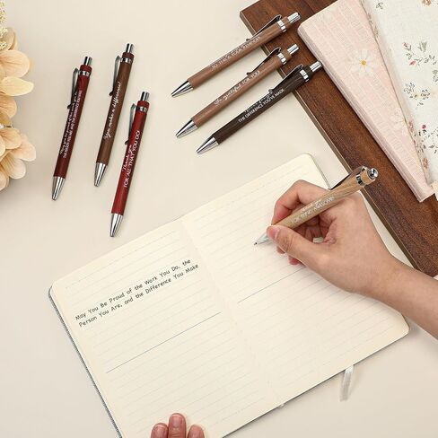 20 Pcs Christmas Employee Appreciation Gifts Bulk Inspirational Bamboo Pen Affirmation Pens Motivational Quote Retractable Ballpoint Pen Thank You Gifts for Coworker Teacher Staff Gifts in Kuwait