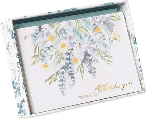 Papyrus Blank Thank You Cards with Envelopes, Floral (12-Count) in Saudi Arabia