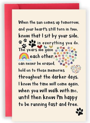 Pet Loss Sympathy Card for Dog Cat, Dog Sympathy Card, Pet Memorial Gifts, Sympathy Gifts Loss of Dog Cat Pet, Small Dog Condolence Card for Dog Lover in Saudi Arabia