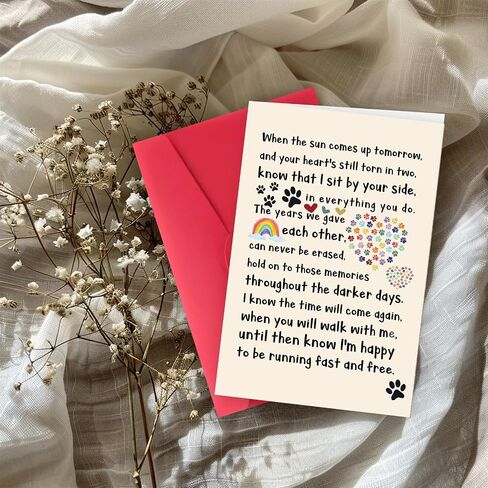 Pet Loss Sympathy Card for Dog Cat, Dog Sympathy Card, Pet Memorial Gifts, Sympathy Gifts Loss of Dog Cat Pet, Small Dog Condolence Card for Dog Lover in Saudi Arabia