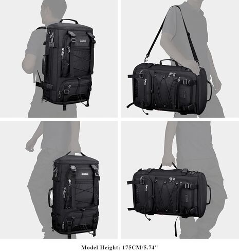 WITZMAN Travel Backpack for Men Carry on Large Convertible Fit 17 Inch Laptop Backpack with Shoe Compartment for Airplanes(B689 Black) in Saudi Arabia