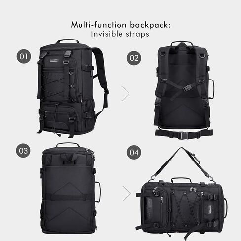 WITZMAN Travel Backpack for Men Carry on Large Convertible Fit 17 Inch Laptop Backpack with Shoe Compartment for Airplanes(B689 Black) in Saudi Arabia