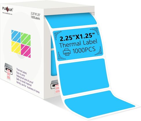 PARLAIM 2.25x1.25 Thermal Labels,1000 Labels Rectangular Direct Thermal Stickers Labels Roll Compatible Thermal Printer, Mailing Labels, Shipping Labels Self-Adhesive Direct Thermal Labels(Sky Blue) in Saudi Arabia