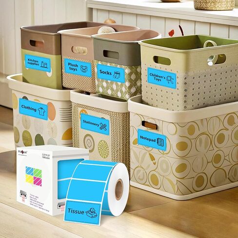 PARLAIM 2.25x1.25 Thermal Labels,1000 Labels Rectangular Direct Thermal Stickers Labels Roll Compatible Thermal Printer, Mailing Labels, Shipping Labels Self-Adhesive Direct Thermal Labels(Sky Blue) in Saudi Arabia