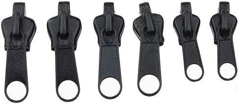 6Pcs Black Zipper Repair Kit Universal Instant Zipper Fixer with Metal Slide Fix Any Instantly 3 Different Zipper Sizes Sewing Fasteners in Saudi Arabia