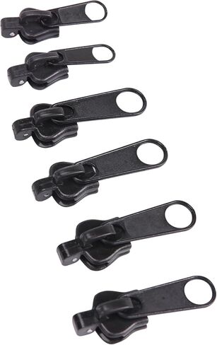 6Pcs Black Zipper Repair Kit Universal Instant Zipper Fixer with Metal Slide Fix Any Instantly 3 Different Zipper Sizes Sewing Fasteners in Saudi Arabia