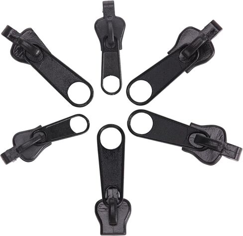 6Pcs Black Zipper Repair Kit Universal Instant Zipper Fixer with Metal Slide Fix Any Instantly 3 Different Zipper Sizes Sewing Fasteners in Saudi Arabia