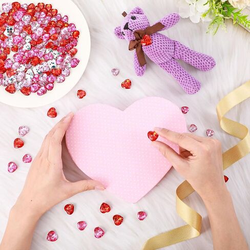 Zeyune 300 Pcs Rhinestone Heart Buttons Bulk Valentine‘s Day Buttons for Crafting Pink Red Crystal 2 Hole Sewing Fastening for Valentines DIY Sewing Clothes Accessories(1/2 Inch) in Saudi Arabia