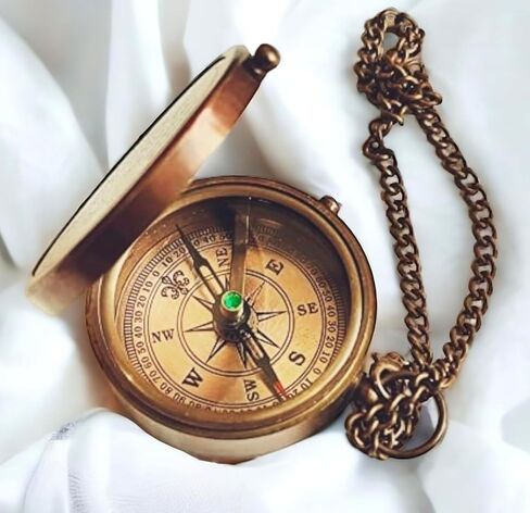 Handmade Brass Compass Antique Nautical Not All Those Who Wonder are Lost Collectible Gift for Traveler & Hiking in Saudi Arabia