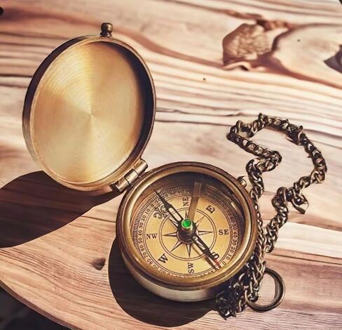 Handmade Brass Compass Antique Nautical Not All Those Who Wonder are Lost Collectible Gift for Traveler & Hiking in Saudi Arabia