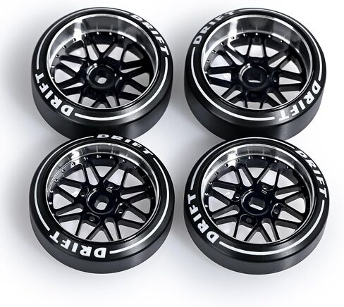 4 قطع من عجلات الانجراف Rc على شكل نجمة وإطارات الانجراف ذات الشعار لـ 1/24 1/28 Wltoys، [2N+2W] إطارات سبائك الألومنيوم مع إطارات سيارة Rc Drift لـ 1/24 1/28 Mini-Q HGD1 Wltoys K969 K989 k929 (أسود) ) in Saudi Arabia