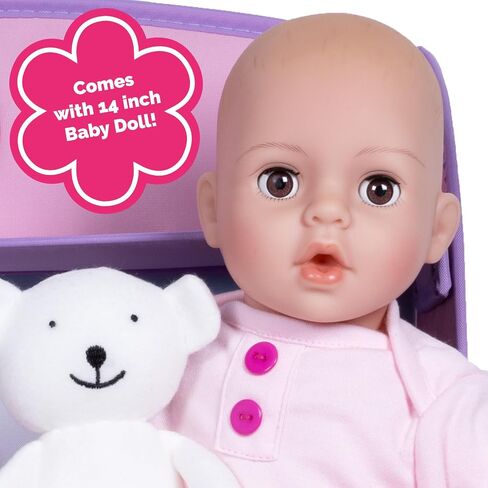 ADORA Sunshine, 14" Realistic Doll with Feeding Pillow Set with Accessories Including Sun-Printed Onesie, Beanie, Pacifier, Feeding Pillow, Diapers and Milk Bottle Birthday Gift for Ages 3+ in Saudi Arabia