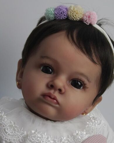 Angelbaby 24" Lifelike African American Reborn Toddler Doll, Cute Realistic Newborn Silicone Gift Toy in Saudi Arabia