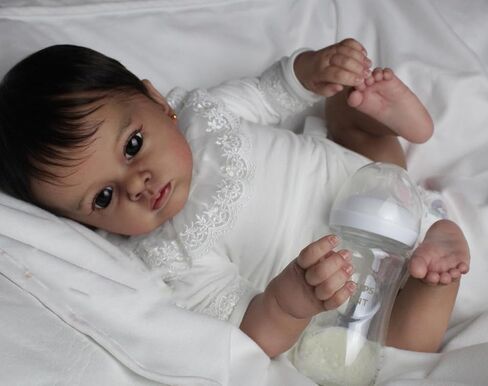 Angelbaby 24" Lifelike African American Reborn Toddler Doll, Cute Realistic Newborn Silicone Gift Toy in Saudi Arabia