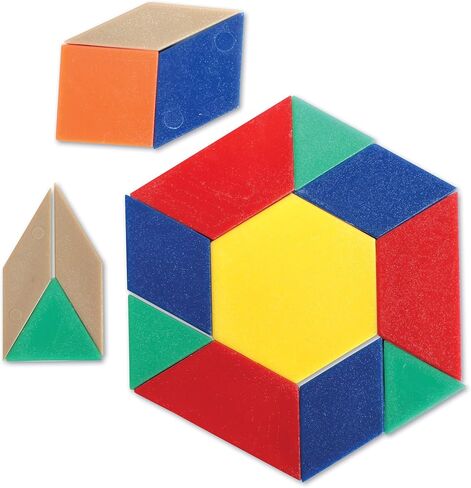 Learning Resources Plastic Pattern Blocks .5cm, Counting & Sorting, Early Math Concepts, Set of 100 Blocks, Grades PreK+Ages 3+ in Saudi Arabia
