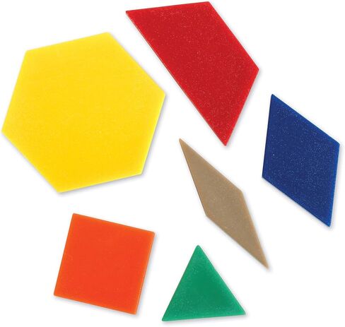 Learning Resources Plastic Pattern Blocks .5cm, Counting & Sorting, Early Math Concepts, Set of 100 Blocks, Grades PreK+Ages 3+ in Saudi Arabia