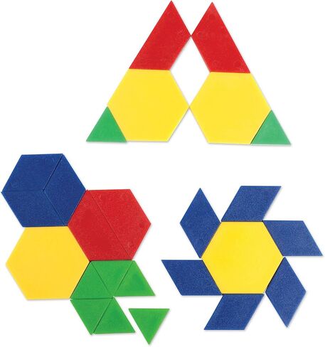 Learning Resources Plastic Pattern Blocks .5cm, Counting & Sorting, Early Math Concepts, Set of 100 Blocks, Grades PreK+Ages 3+ in Saudi Arabia