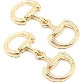 Metal Shoe Buckle - 2.93 Inch (75mm) - 2 Pcs - Gold Metal Shoe Buckle Shoelace Clips Metal Hinged Equestrian Buckles For Craft & Sewing Project BK0111
