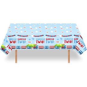 Chugga Chugga Two Two Party Supplies，1Pcs Chugga Chugga Two Two Party Supplies Train Birthday Party Tablecloth,2nd Train Birthday Decorations Party Supplies