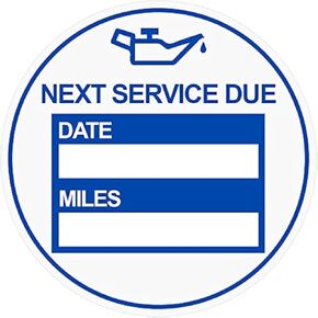 2 inch 60 PCS "Next Service Due" Static Cling Labels Easy Remove Oil Change Stickers - Static Cling Windshield Labels (2 inch Blue)