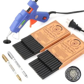 Wax Seal Kits, Wasole 40Pcs Black Sealing Wax Sticks with Glue Gun + 2Pcs Wax Seal Pens for Wax Seal Stamp, Great for Wedding Invitations, Birthday Cards, Envelopes, Gift Wrapping